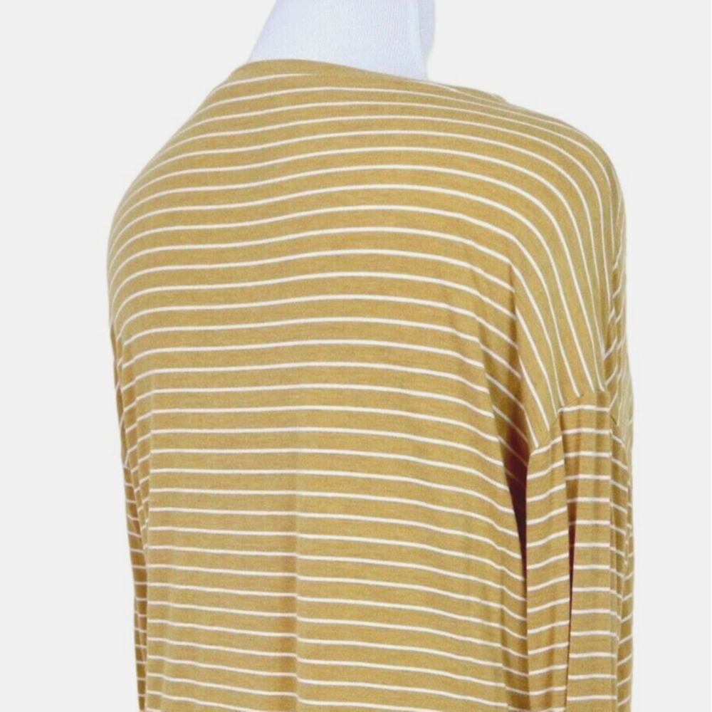 American Eagle Size S Soft & Sexy Long Sleeve Tee Striped Yellow White - Picture 5 of 10